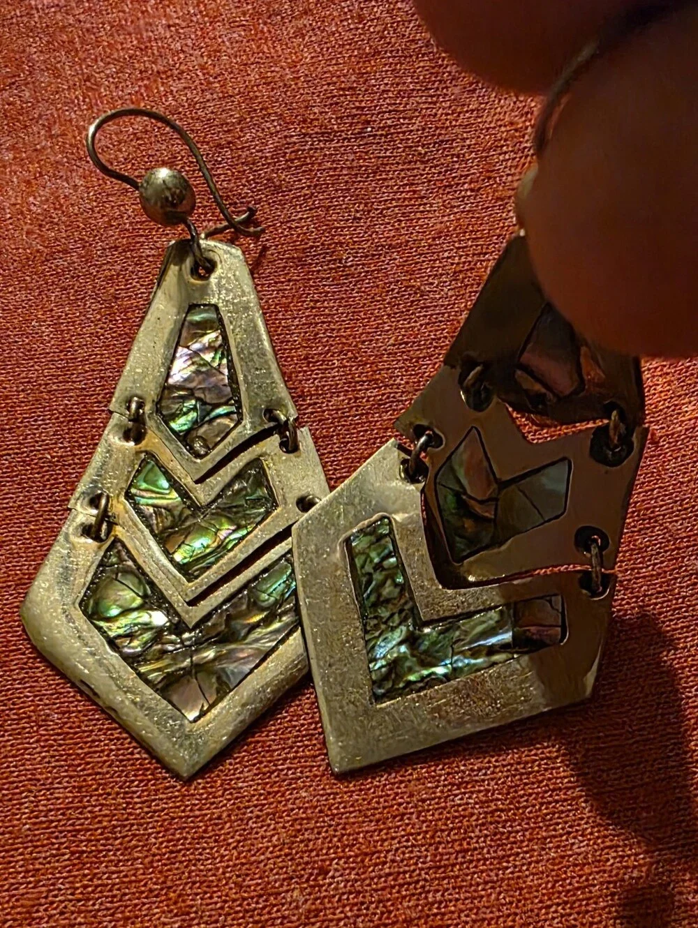 (E) Vintage 1960s Earrings Handcrafted In Mexico